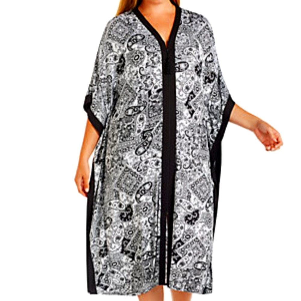 ELLEN TRACY Yours to Love Long Caftan (8915394) 1X.